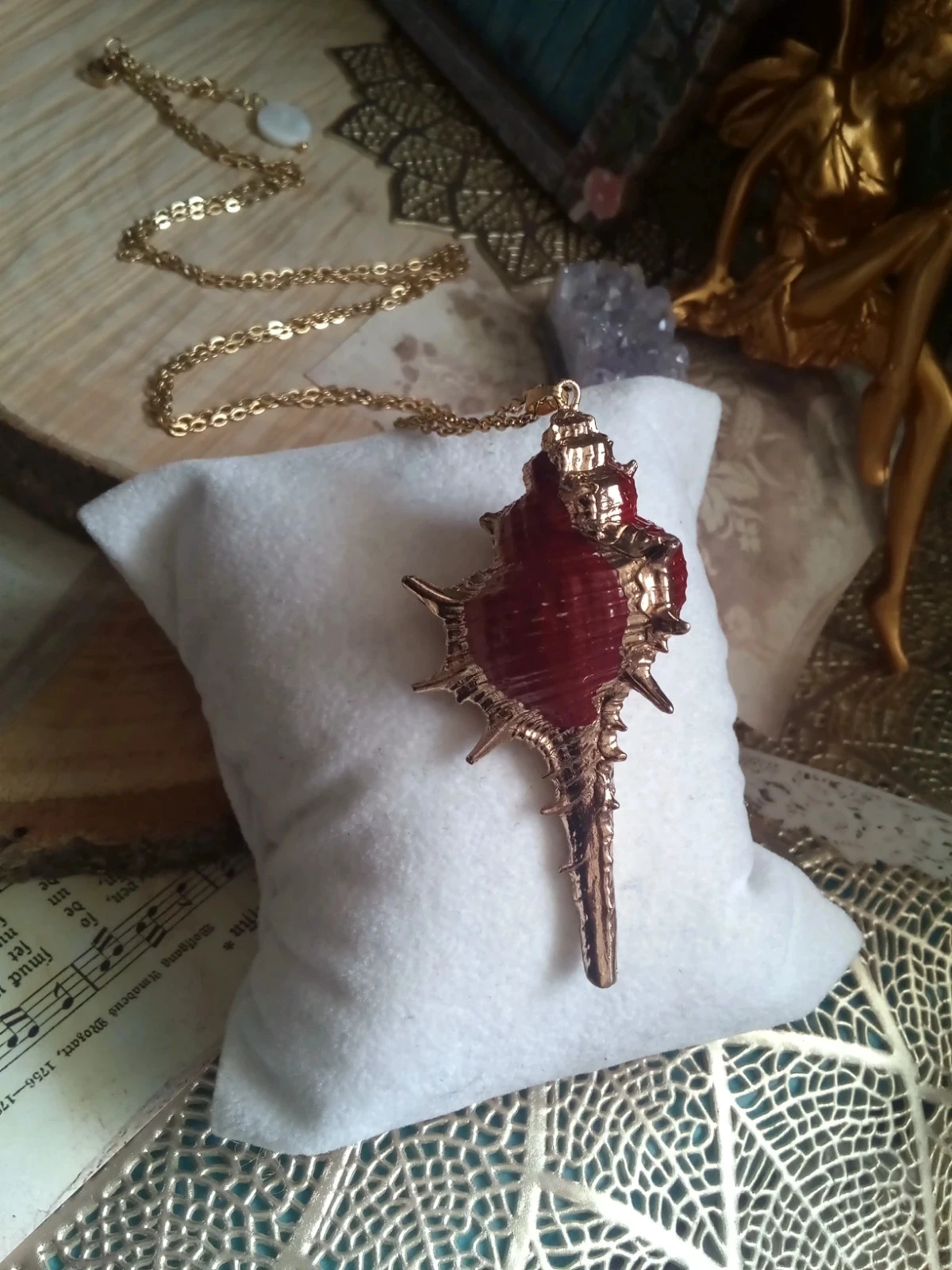 Collar colgante bohemio coq'uillage natural – photo 3